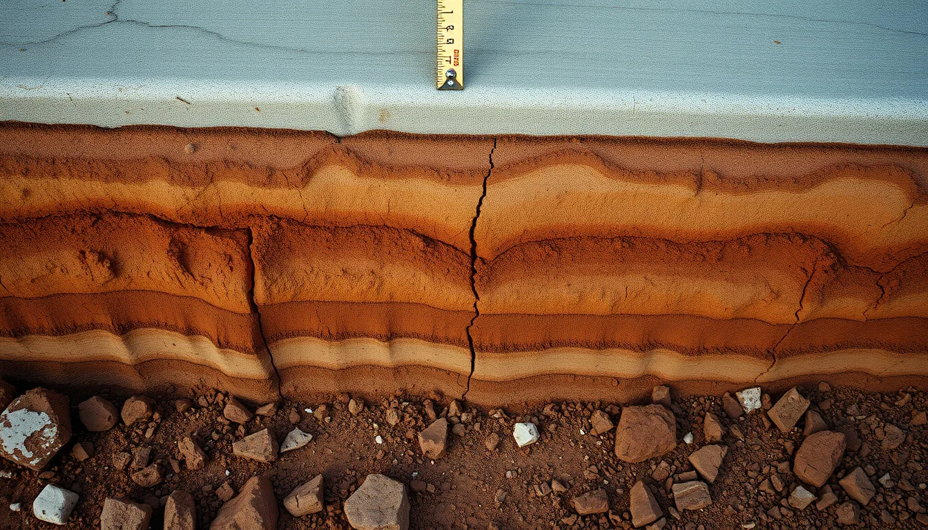 Cracked and heaved concrete driveway slab in a dense Denver-metro subdivision showing soil movement beneath the surface